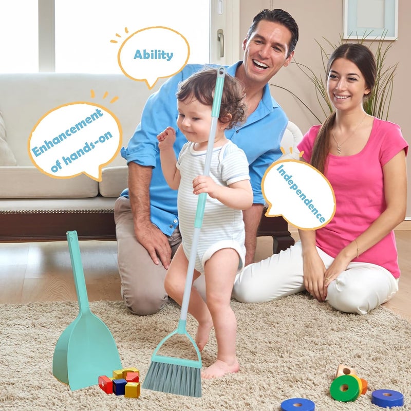 Xifando Mini Broom with Dustpan-Small Housekeeping Cleaning Sweep for Kitchen Bathroom Pet Nest Boat(3set,Blue+Orange+Yellow) - Image 3